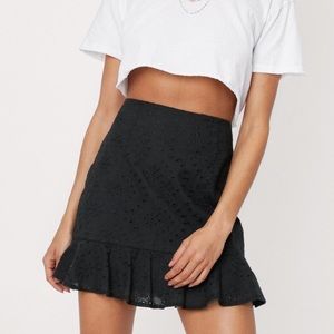 Nasty Gal Broderie Anglaise Lace Ruffle Mini Skirt